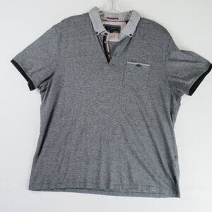 Ted Baker Cotton Contrast Collar Polo Grey Size XXXL